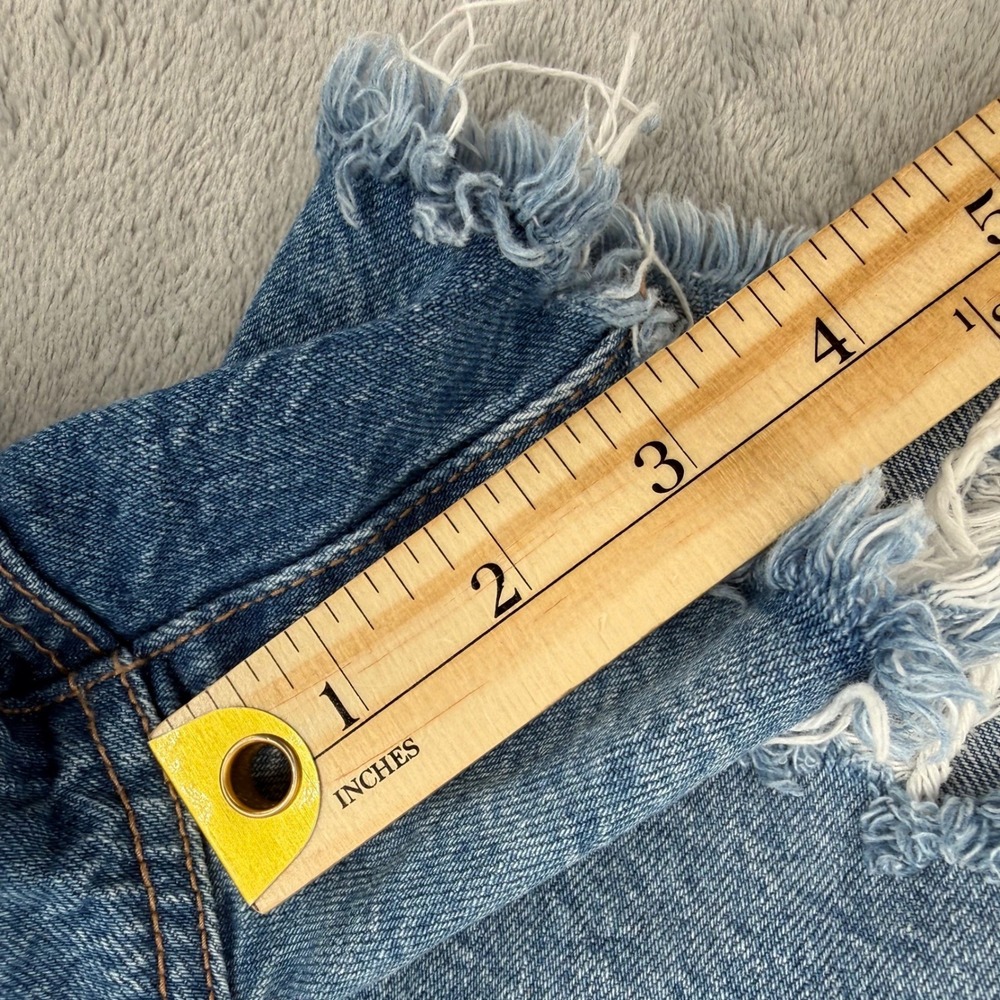 American Eagle Highest Rise 90s Boyfriend Short Distressed Denim Blue Size 8 - Picture 10 of 12